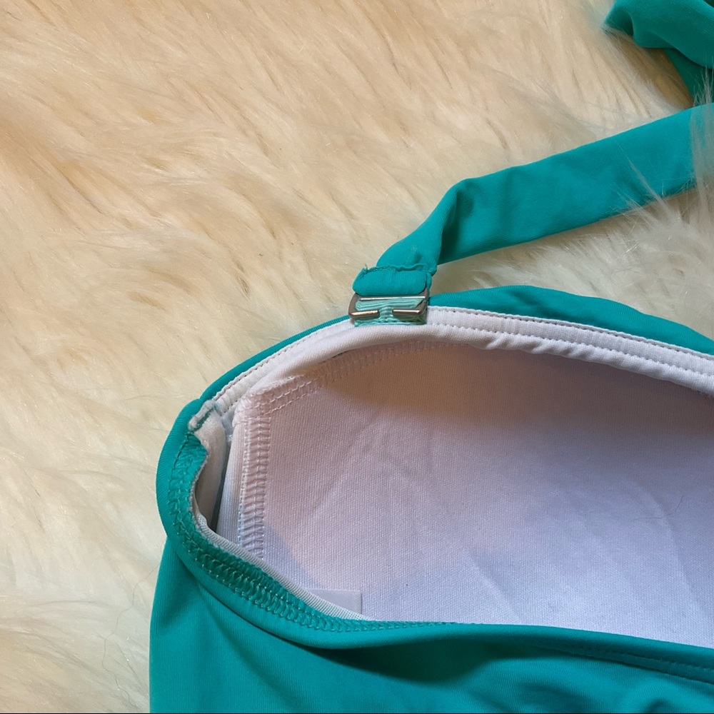 Lands’ End Twist Underwire Bikini Top - Size 10 - Aqua - Picture 6 of 8